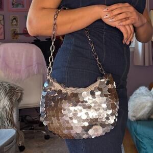 Silver sequin y2k inspired purse / shoulder bag